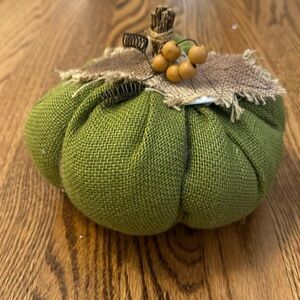 Green Burlap Pumpkin Decoration